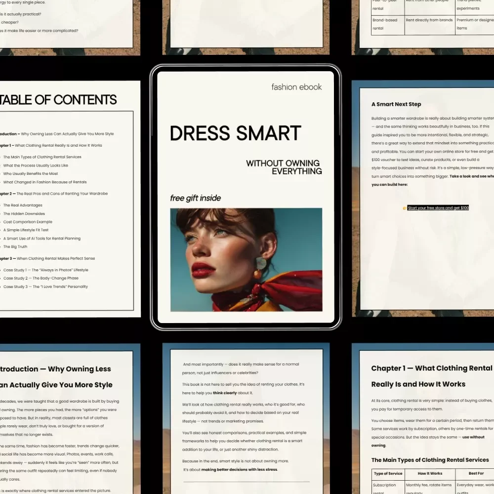 Dress Smart Without Owning Everything – A Practical Ebook on Clothing Rental Services Are They Worth It, Building a Hybrid Wardrobe & Smarter Style Choices