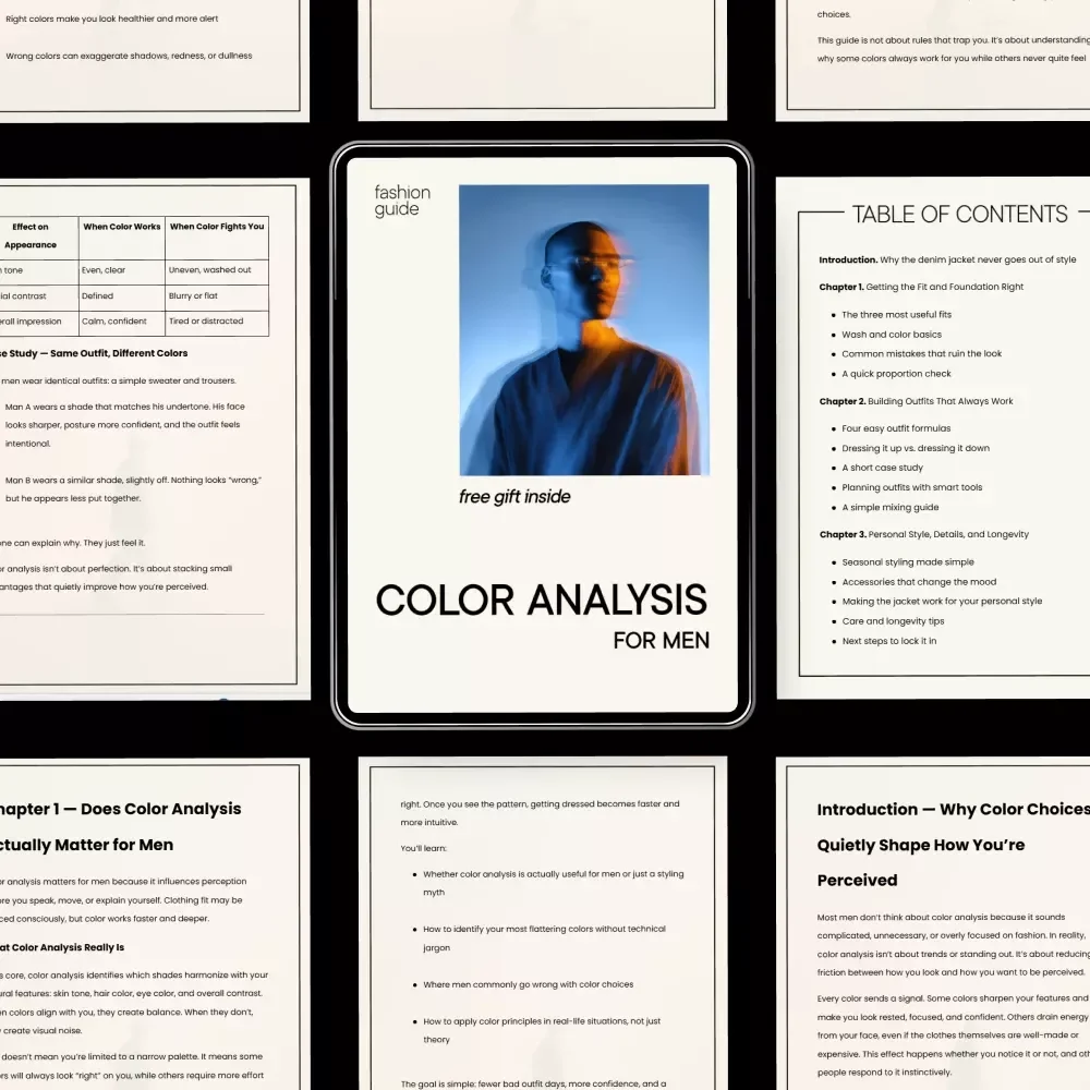 Color Analysis for Men | Digital Style Guide, Men’s Color Palette Workbook, Personal Color Analysis eBook, Wardrobe & Outfit Color Guide