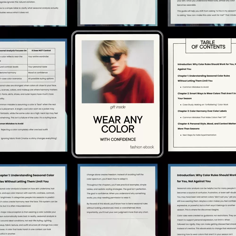 Wear Any Color With Confidence – Smart Color Analysis Guide, Seasonal Color Rules Made Simple, Personal Style Color Workbook, Digital Download eBook