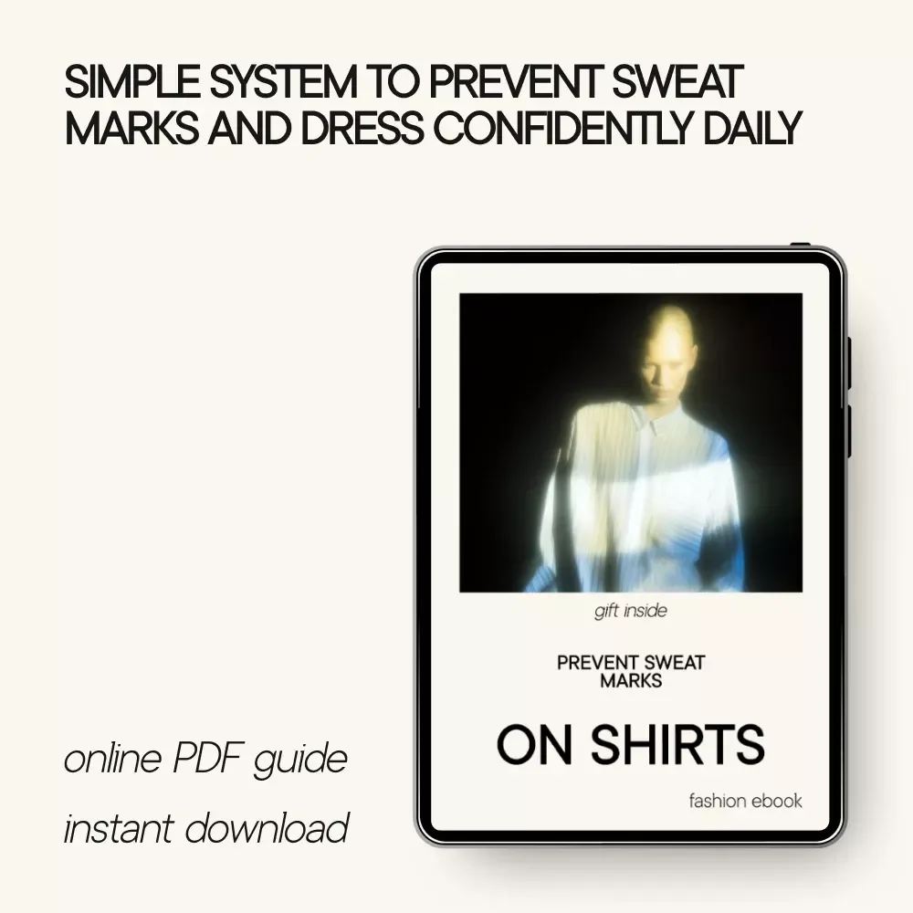 Prevent Sweat Marks on Shirts | Practical eBook Guide on how to prevent sweat marks on shirts | Confidence-Boosting Style & Daily Sweat Control System