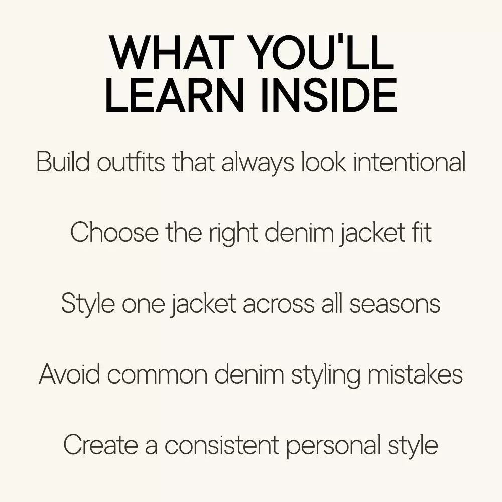 Make the Denim Jacket Your Signature Layer | Denim Jacket Style Guide, Outfit Formulas & Personal Style eBook (Digital Download)