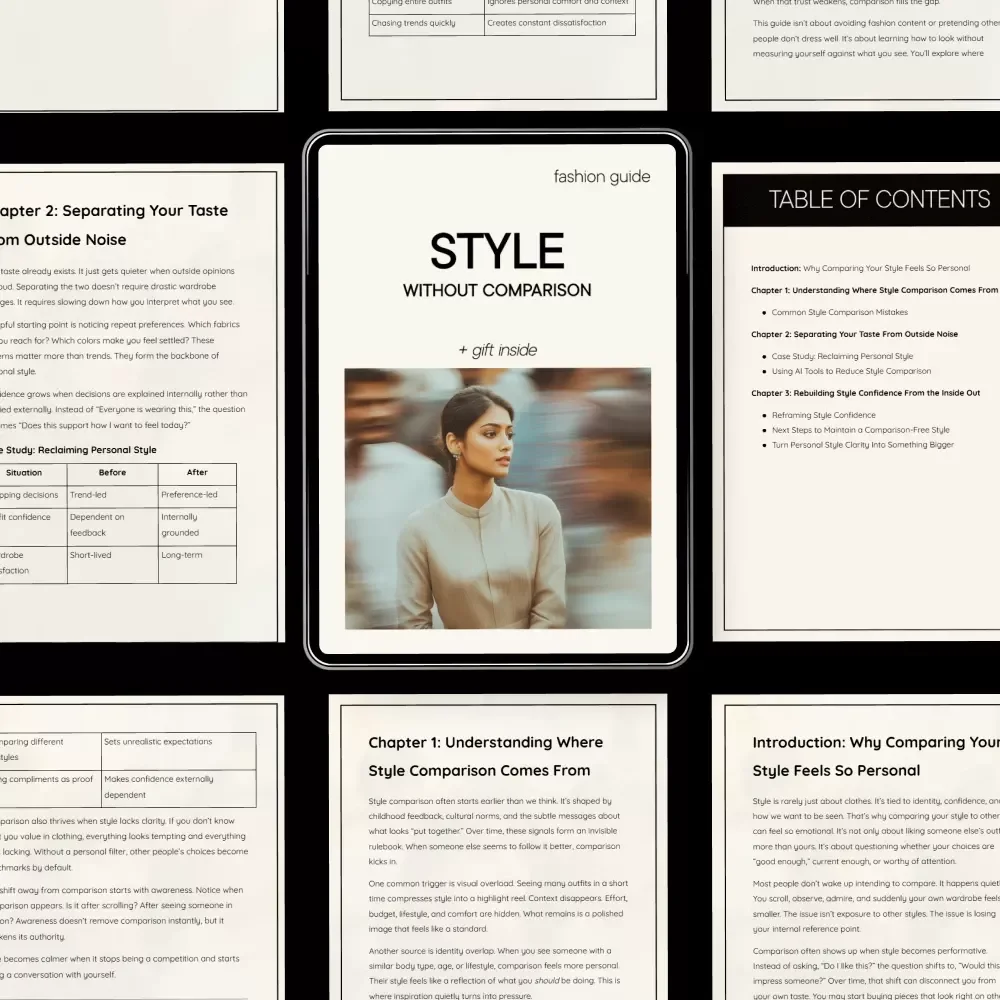 Style Without Comparison: A Digital Download Guide to Reclaim Your Personal Style, Boost Style Confidence, and Reduce Style Comparison Using AI Tools