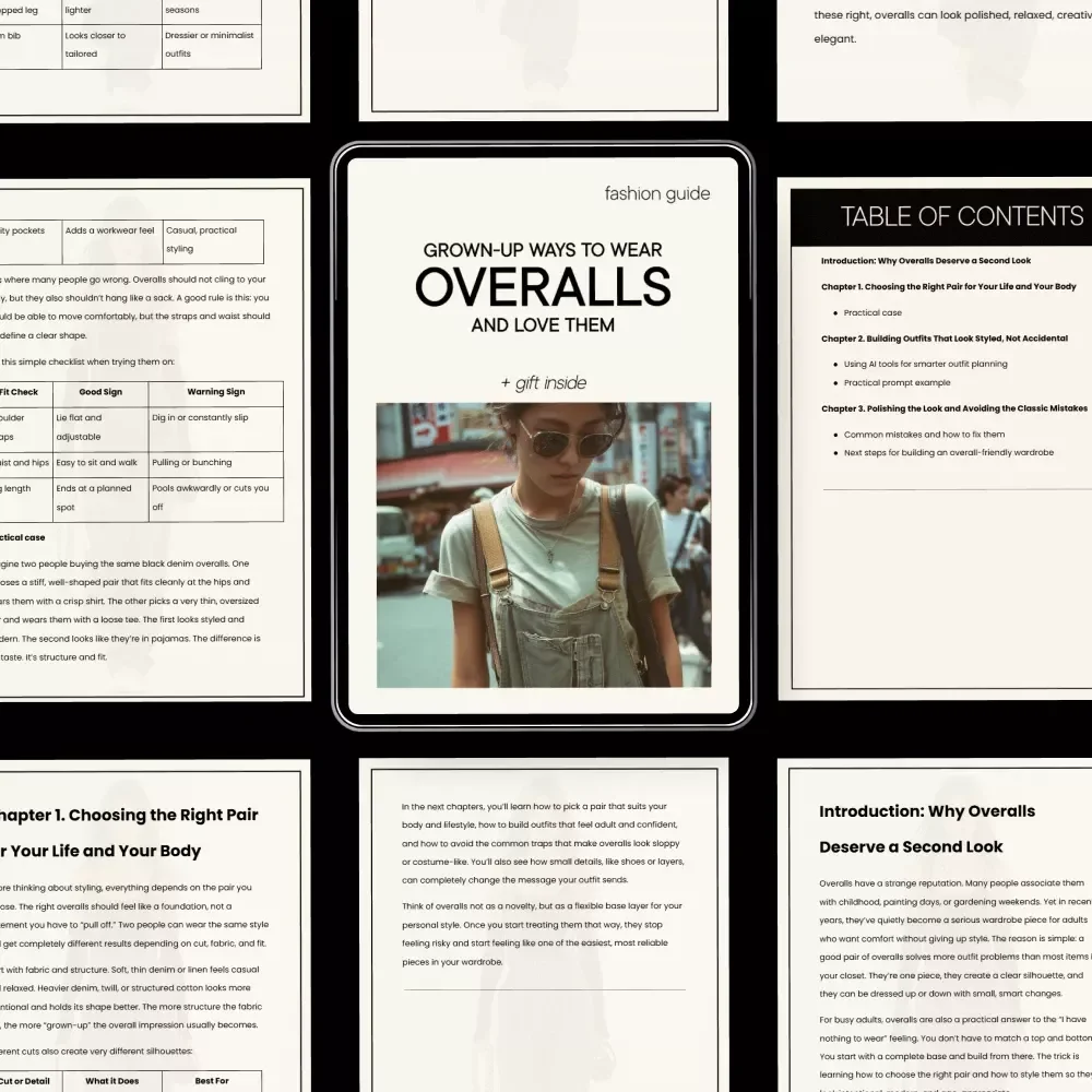 Grown-Up Ways to Wear Overalls and Love Them – Modern Style Guide, Digital Download, eBook for Effortless Everyday Outfits