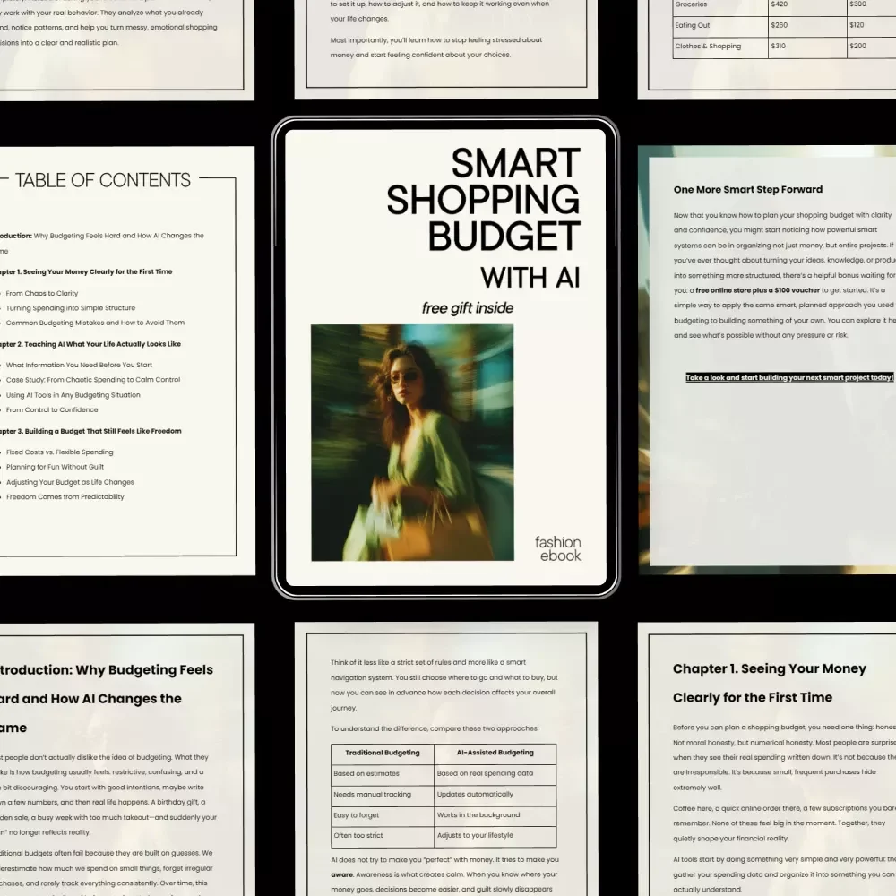 Smart Shopping Budget with AI | Practical eBook Guide Using ai that helps you plan a shopping budget | Digital Download for Smarter Spending