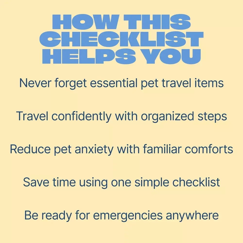 The Ultimate Pet Travel Packing Checklist – Printable Pet Travel Checklist, Digital Download Guide for Stress-Free Trips, Dog & Cat Travel Essentials Planner