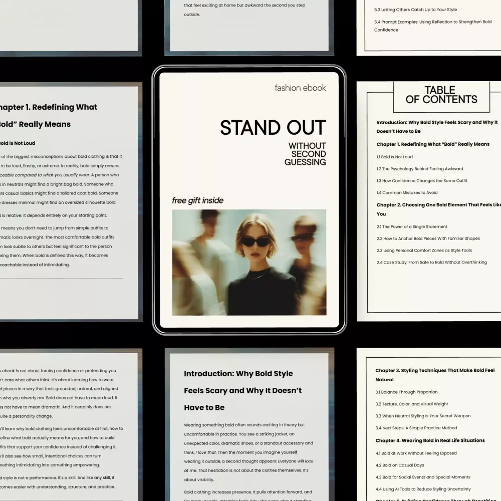 Stand Out Without Second Guessing – Digital Style Confidence Guide for Wearing Bold Clothes Naturally | Fashion eBook & Styling Checklist