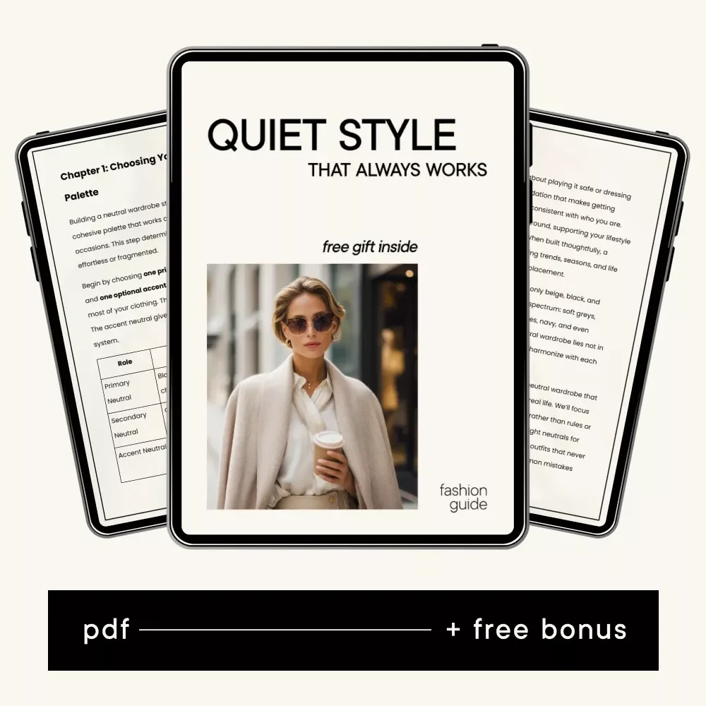Quiet Style That Always Works – Neutral Wardrobe Guide, Minimalist Fashion eBook, Capsule Closet Checklist, Timeless Outfit Planning Digital Download