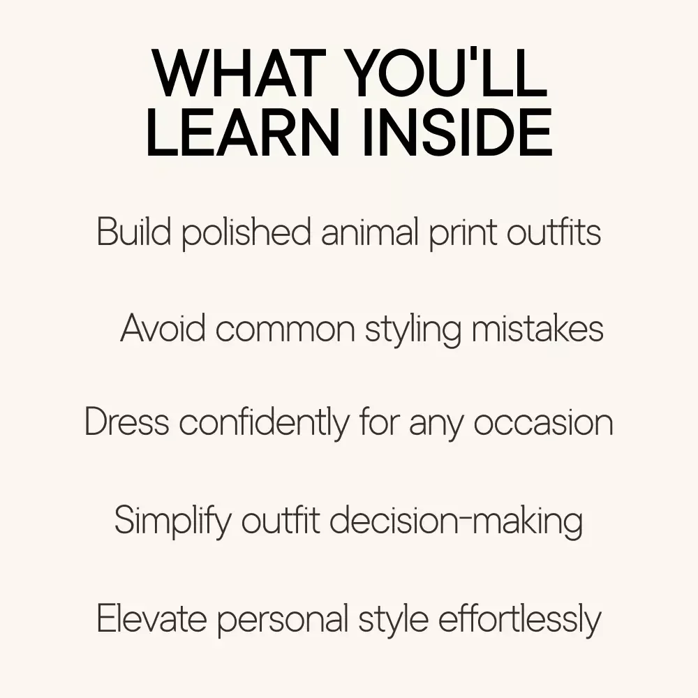 Animal Print With Confidence | Animal Print Styling Guide eBook | How to Wear Animal Print Tastefully | Fashion Confidence Digital Download
