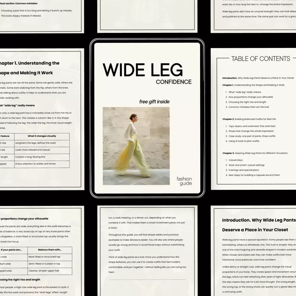 Wide Leg Confidence | Wide Leg Pants Styling Guide eBook | How to Wear Wide Leg Pants with Confidence | Digital Fashion Guide