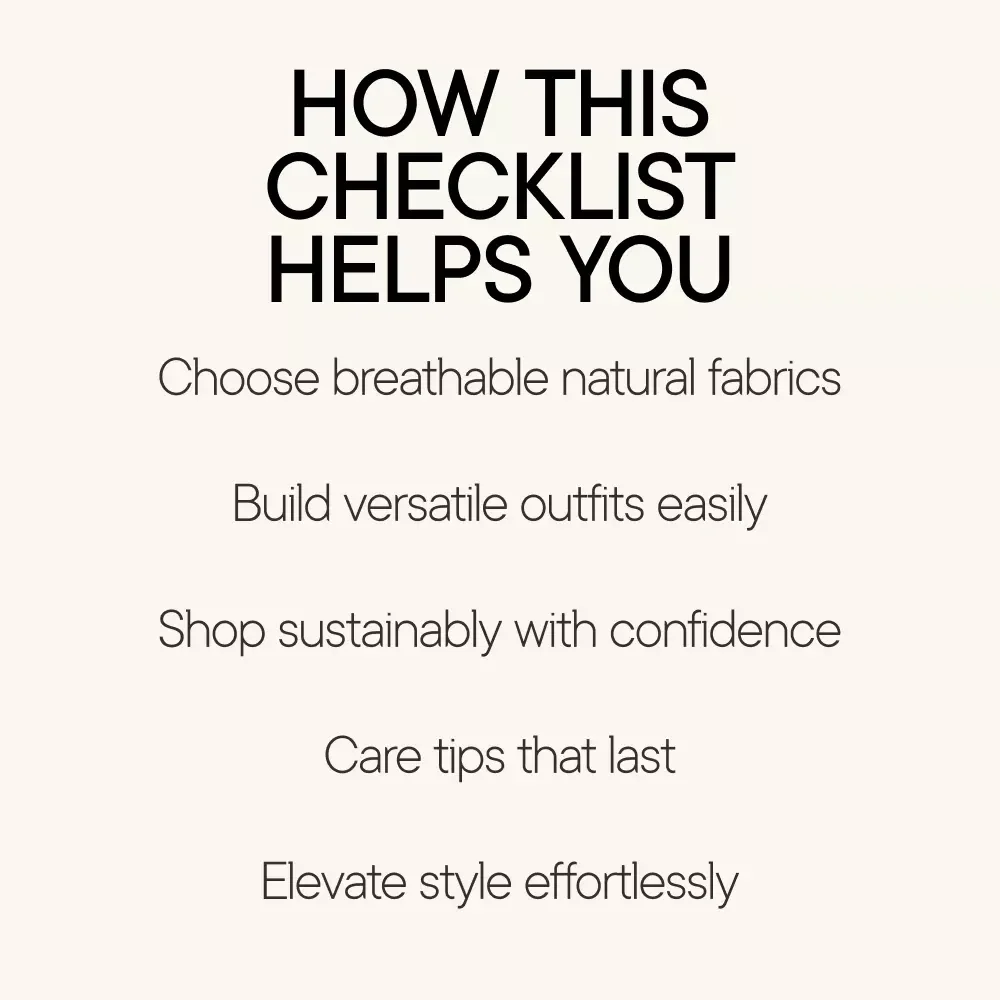 The Ultimate Natural Fabrics Fashion Checklist – Your Go-To Guide for Sustainable Style