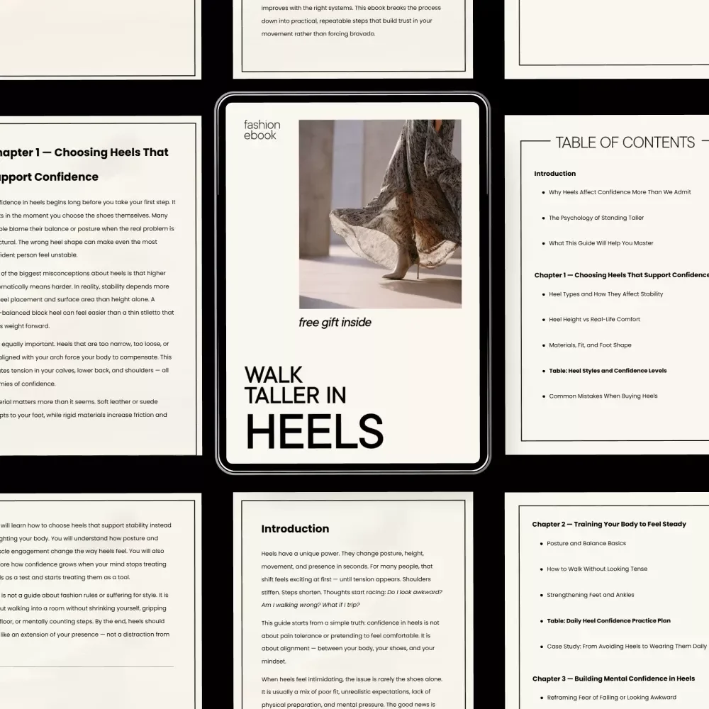 Walk Taller in Heels | Heel Confidence Guide, How to Walk in Heels eBook, Posture & Balance Training, Styling & Mindset Digital Download