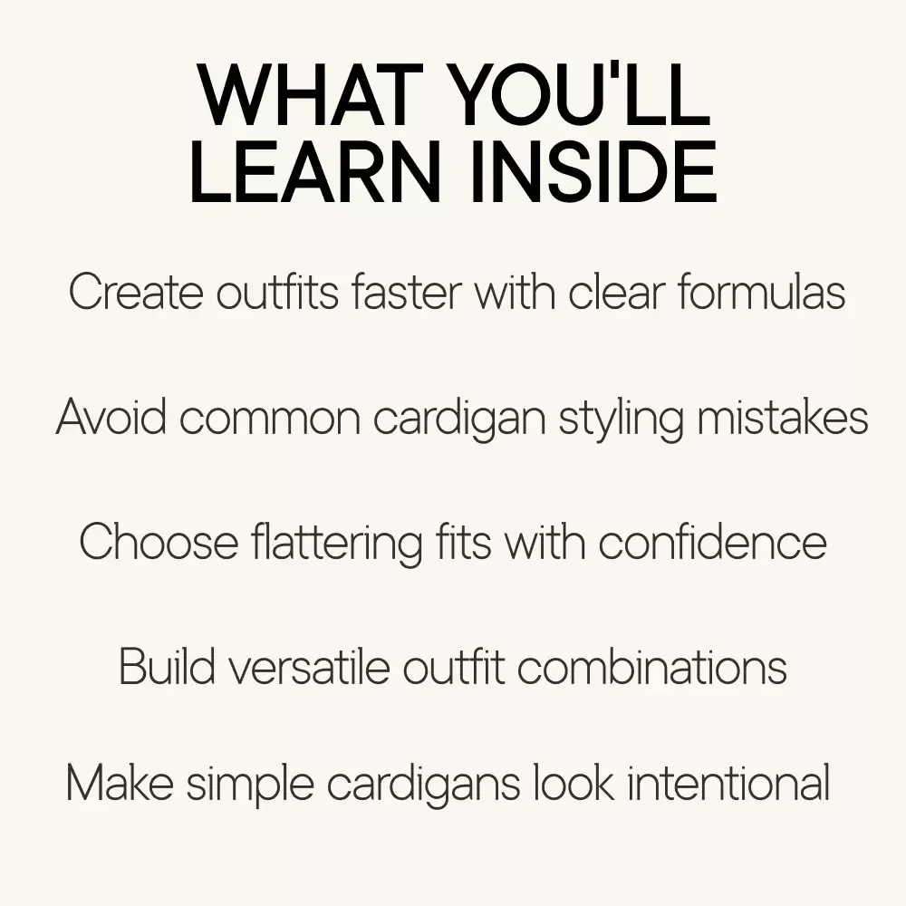 The Cardigan as a Confident Standalone Piece – Cardigan Styling Guide, Wear a Cardigan as a Top, Outfit Formulas & Capsule Wardrobe Digital Download