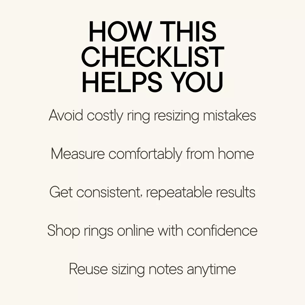 Ring Size Detective at Home Checklist – Easy Ring Sizing Guide, At-Home Ring Measurement Checklist, Digital Download for Accurate Ring Size