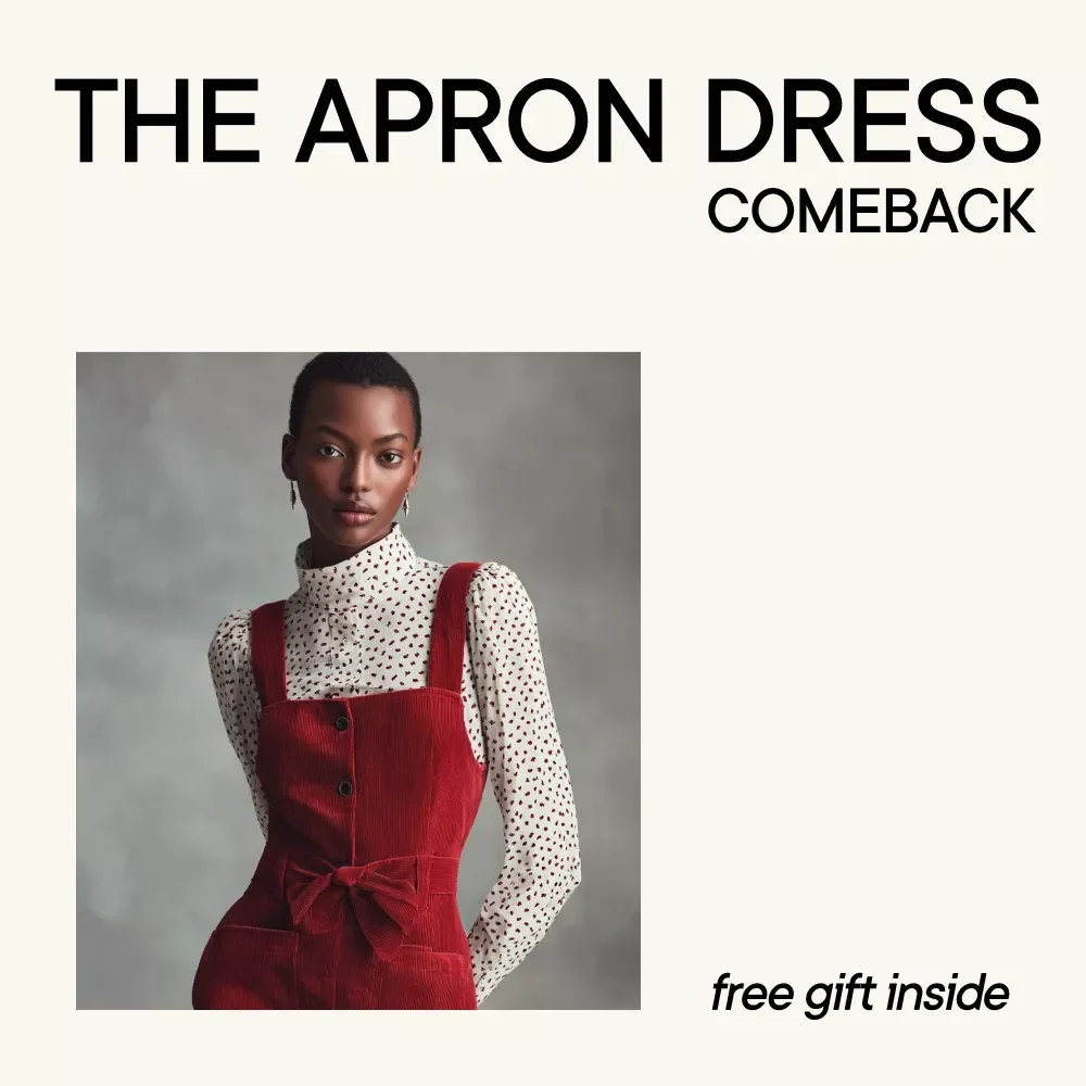 The Apron Dress Comeback | Apron Dress Styling Guide, Capsule Wardrobe eBook, Everyday Outfit Formula, Seasonal Layering & AI Tools
