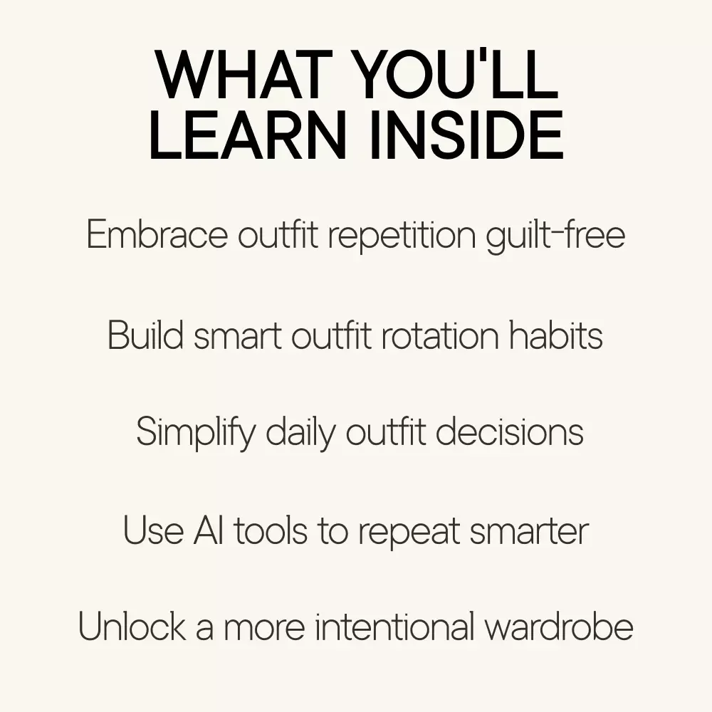 Wearing It Again With Confidence – Outfit Repetition Style Guide, Digital Fashion eBook for Effortless Looks, Capsule Wardrobe Mindset & Smart Outfit Rotation
