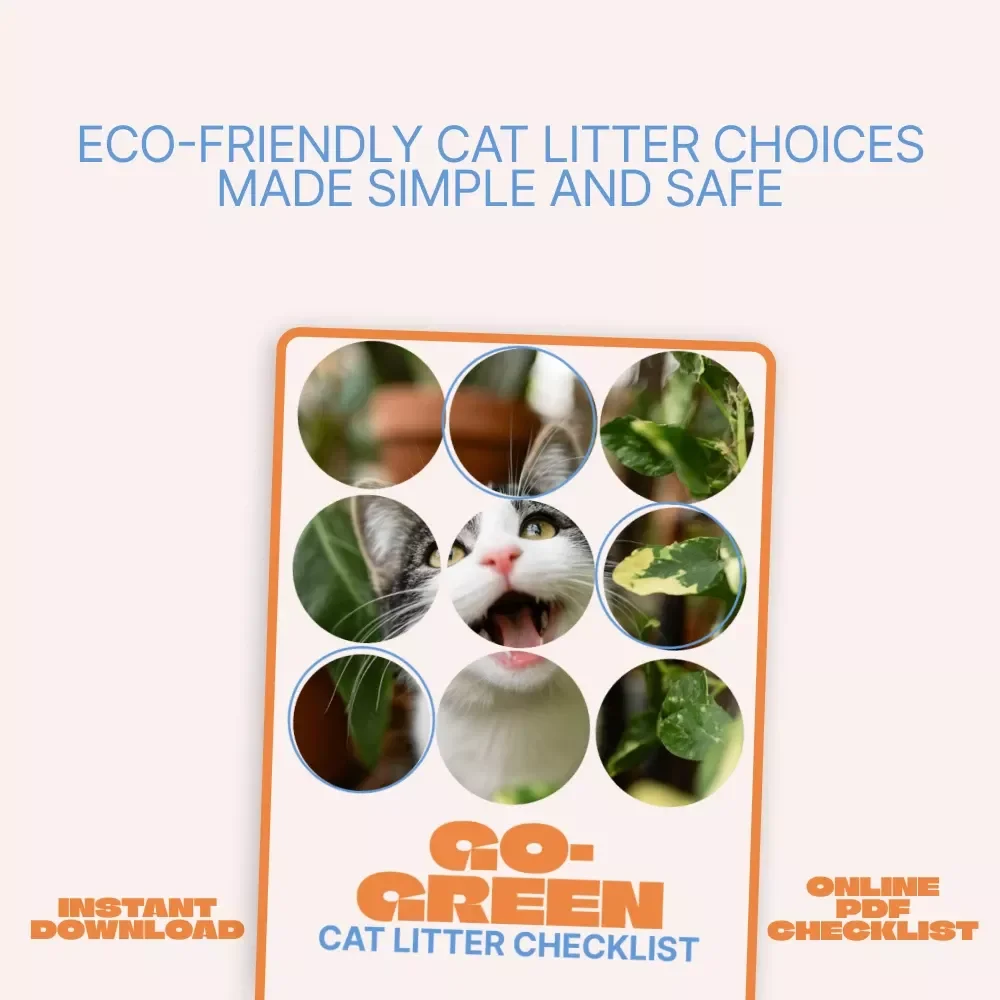 Go-Green Cat Litter Checklist | Eco-Friendly Cat Care Guide, Sustainable Litter Options, Green Pet Supplies Digital Download