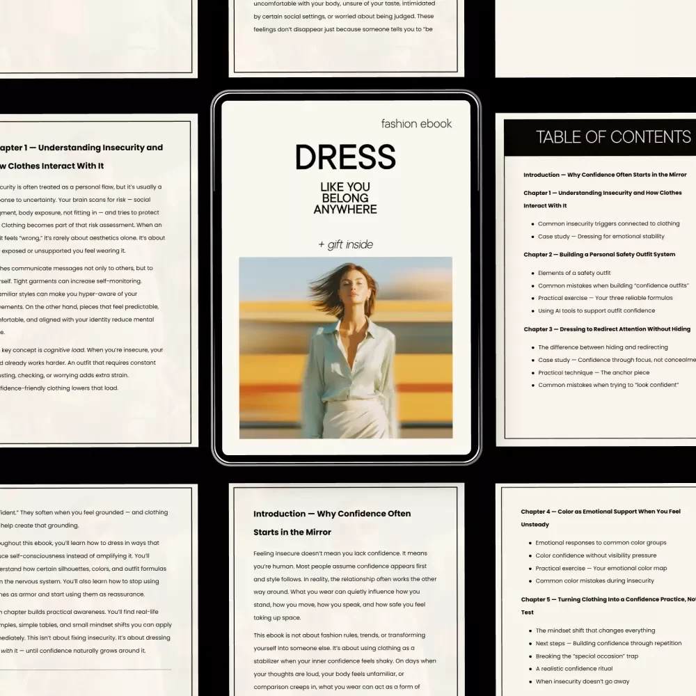 Dress Like You Belong Anywhere – Confidence Through Clothing Guide, Personal Style Mindset eBook, Emotional Dressing & Everyday Outfit System Digital Download