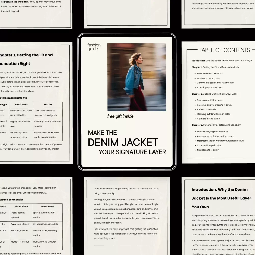 Make the Denim Jacket Your Signature Layer | Denim Jacket Style Guide, Outfit Formulas & Personal Style eBook (Digital Download)