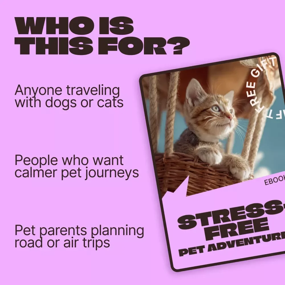 Stress-Free Pet Adventures – A Complete Pet Travel Guide for Calm, Happy Trips | Digital Download eBook for Dogs & Cats