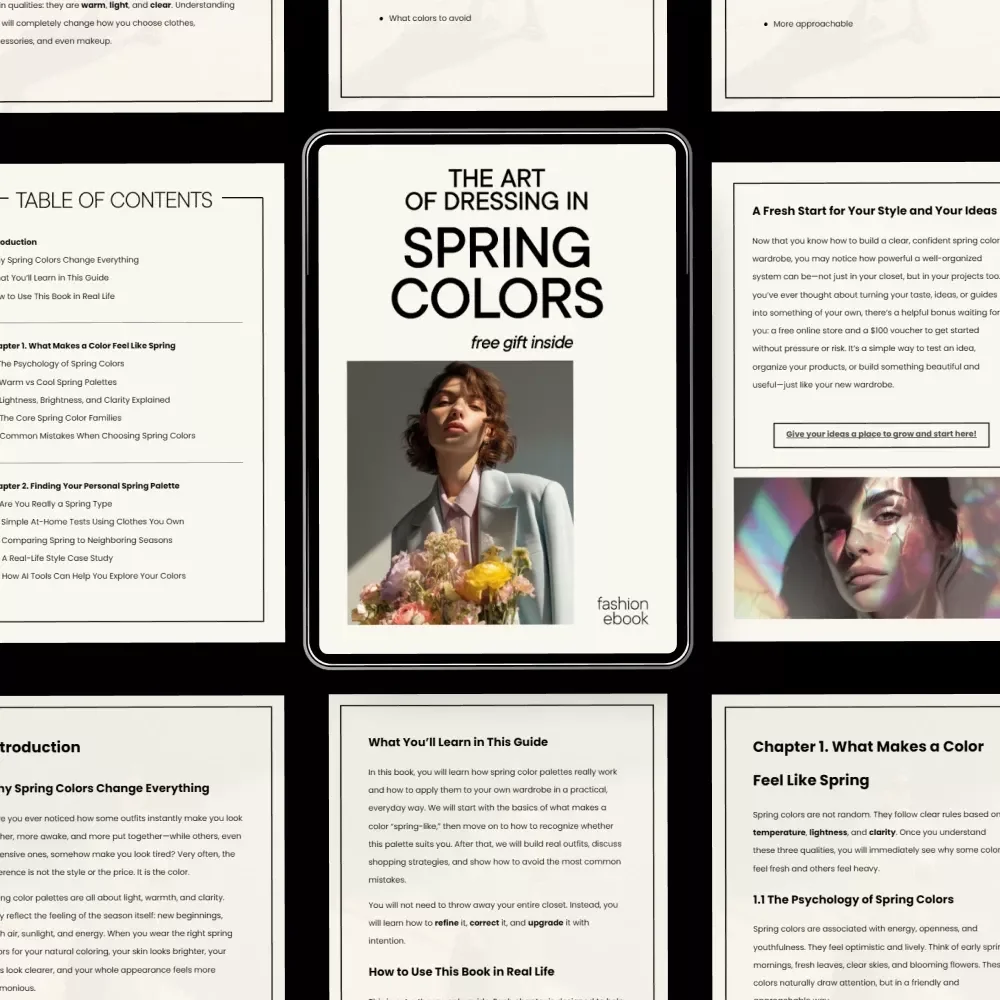 The Art of Dressing in Spring Colors | eBook on Spring Color Palette Clothing, Seasonal Style Guide, Wardrobe Color Strategy