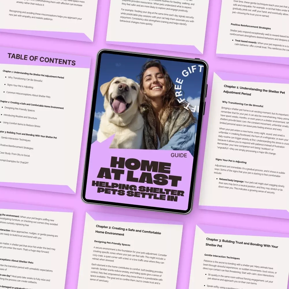 Home at Last: Helping Shelter Pets Settle In – Practical Guide for the Shelter Pet Adjustment Period, New Rescue Pet Transition, Trust & Bonding Support