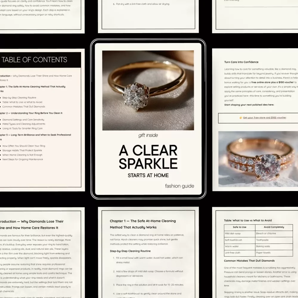 A Clear Sparkle Starts at Home – Practical Guide on how to clean your diamond ring at home for Lasting Shine & Everyday Brilliance