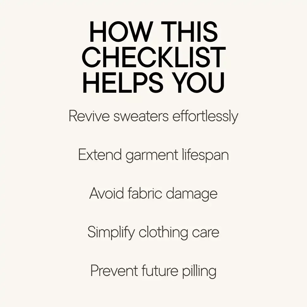 The “Bye-Bye Bobbles” Fashion Checklist – How to Remove Pilling From Fabric & Make Your Clothes Look New Again | Digital Download