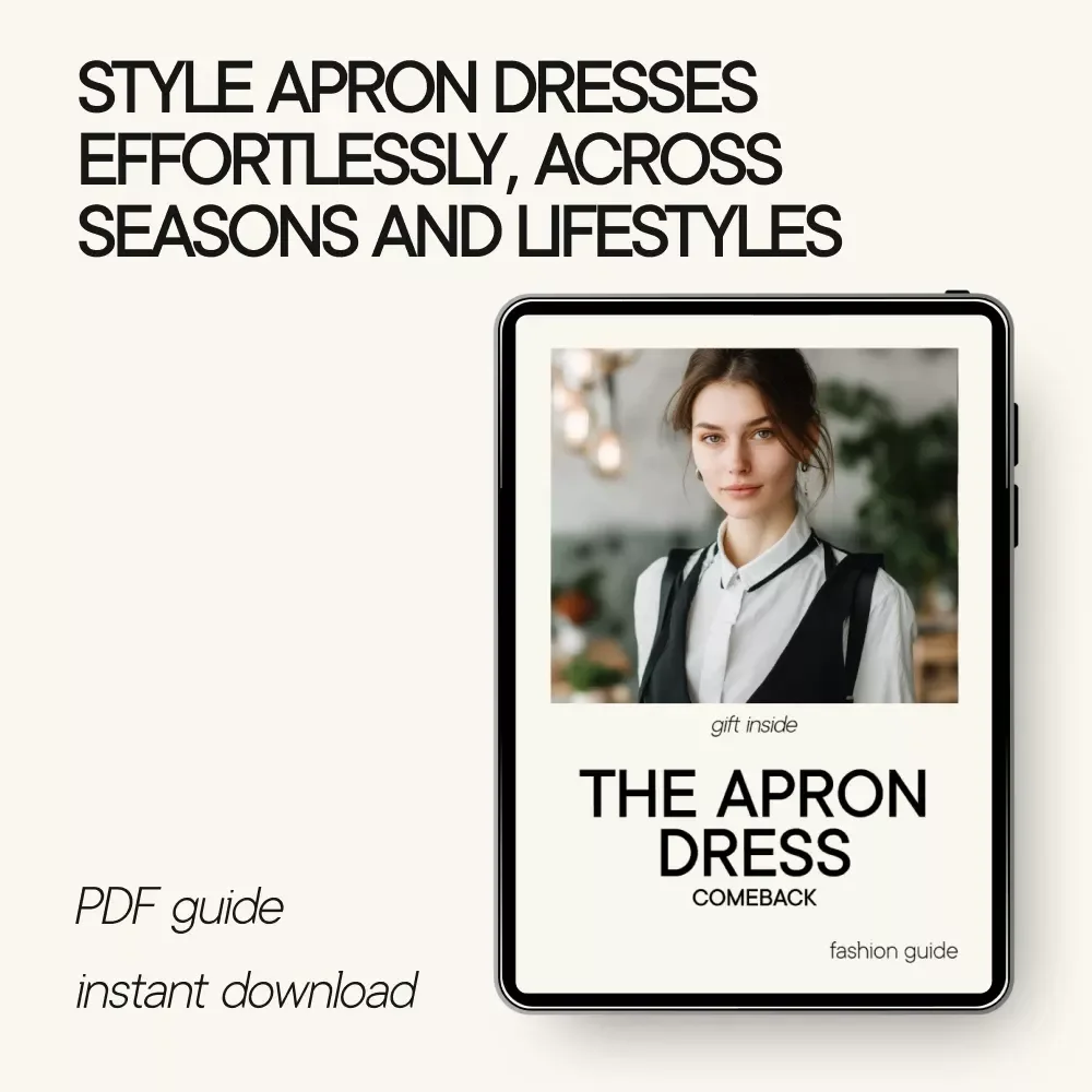 The Apron Dress Comeback | Apron Dress Styling Guide, Capsule Wardrobe eBook, Everyday Outfit Formula, Seasonal Layering & AI Tools