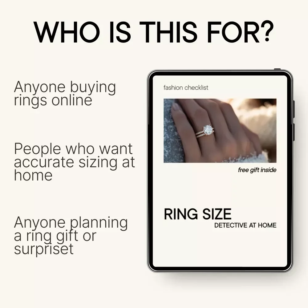 Ring Size Detective at Home Checklist – Easy Ring Sizing Guide, At-Home Ring Measurement Checklist, Digital Download for Accurate Ring Size