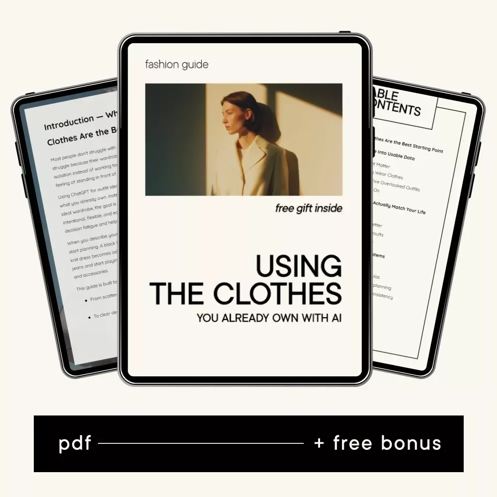 Using the Clothes You Already Own with AI | Smart Wardrobe Guide for using chatgpt for outfit ideas based on your clothes | Digital Style System Download