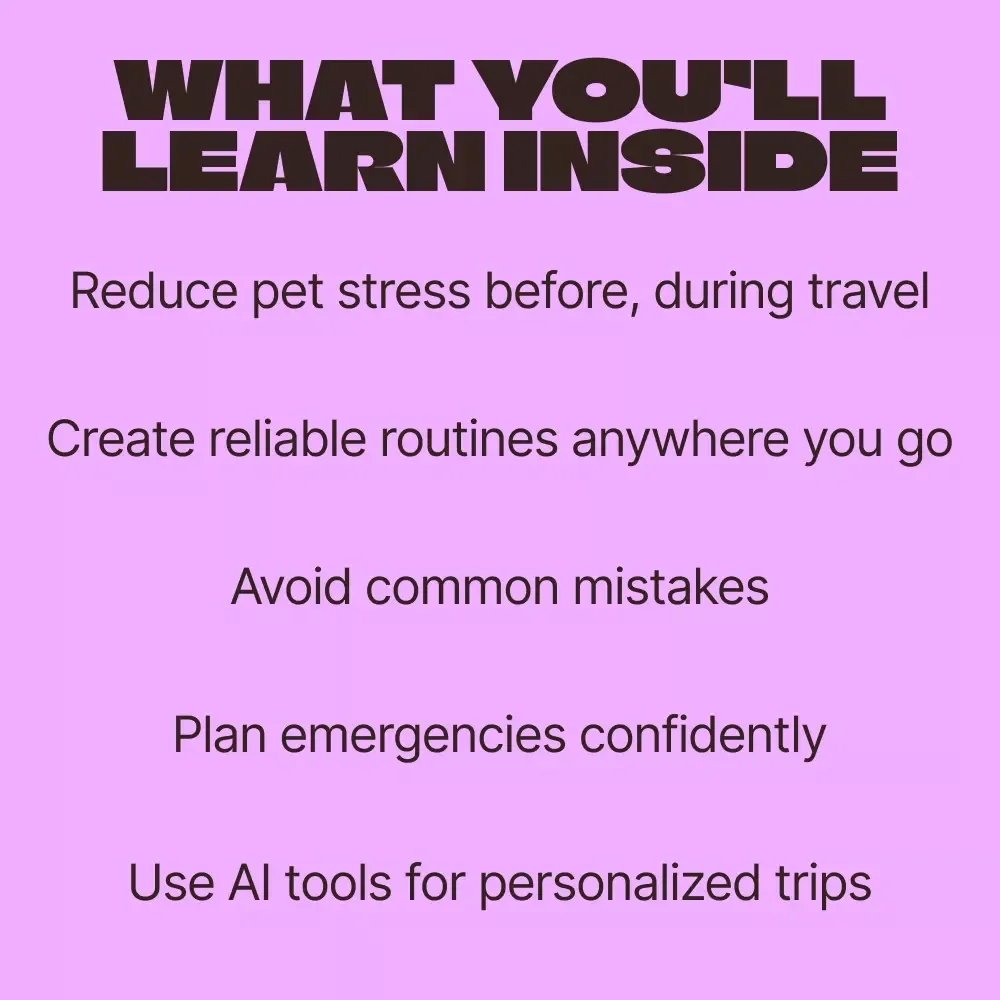 Stress-Free Pet Adventures – A Complete Pet Travel Guide for Calm, Happy Trips | Digital Download eBook for Dogs & Cats