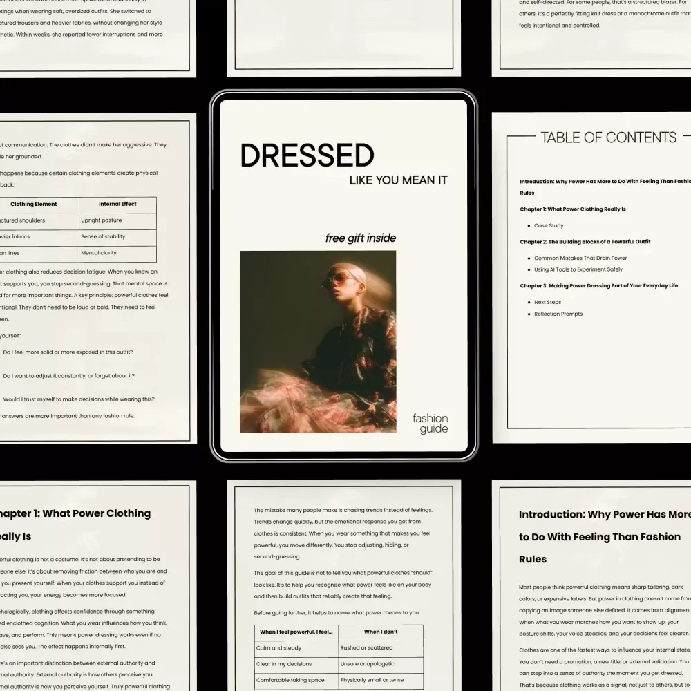 Dressed Like You Mean It: Power Dressing Guide for Confidence, Personal Style & Everyday Authority | Digital eBook Download