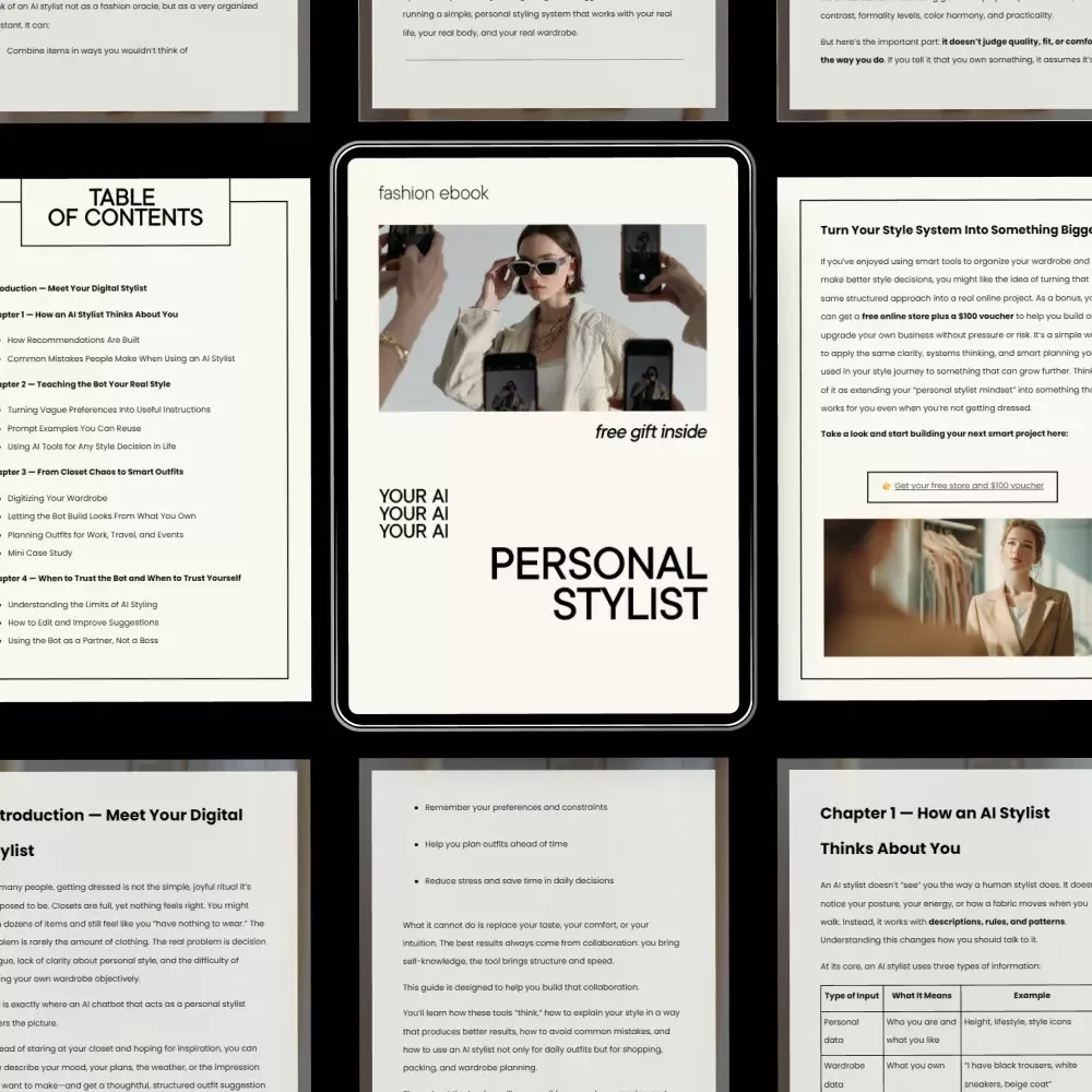 Your AI Personal Stylist | Smart Styling eBook Guide | Learn to Use an ai chatbot that acts as a personal stylist