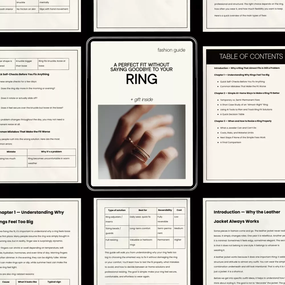 A Perfect Fit Without Saying Goodbye to Your Ring – Ring Too Big Fix Guide, Ring Fit Solutions eBook, At-Home Ring Sizing Help, Jewelry Care Digital Download