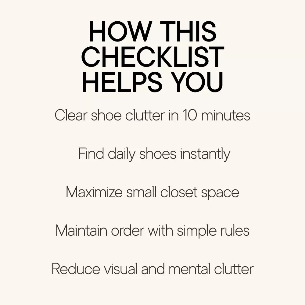 Small Closet Shoe Shuffle Checklist – Small Closet Shoe Organizer Checklist, Shoe Storage Guide, Closet Organization Printable, Digital Download