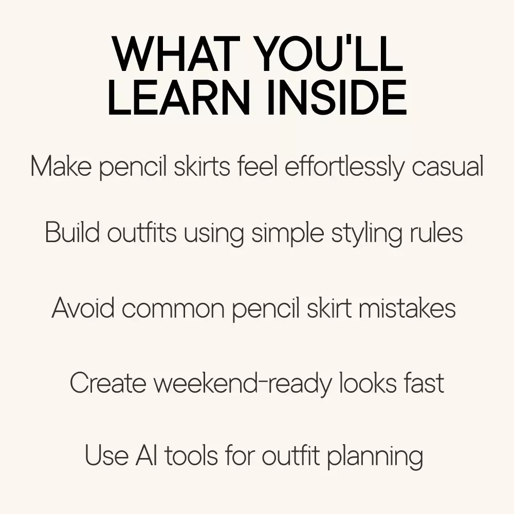 The Cool Girl Way to Wear a Pencil Skirt – Casual Outfit Styling Guide, Everyday Pencil Skirt Looks, Digital Download Fashion eBook