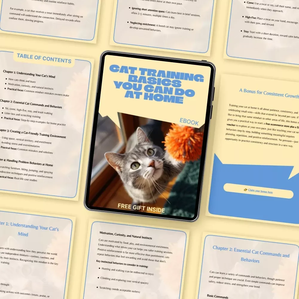 Cat Training Basics You Can Do at Home | Easy Step-by-Step Ebook Guide for Beginners | Practical Cat Training Basics at Home for Happy, Well-Behaved Cats