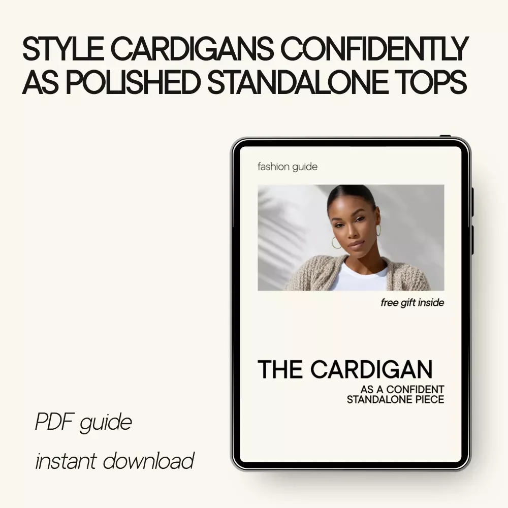 The Cardigan as a Confident Standalone Piece – Cardigan Styling Guide, Wear a Cardigan as a Top, Outfit Formulas & Capsule Wardrobe Digital Download