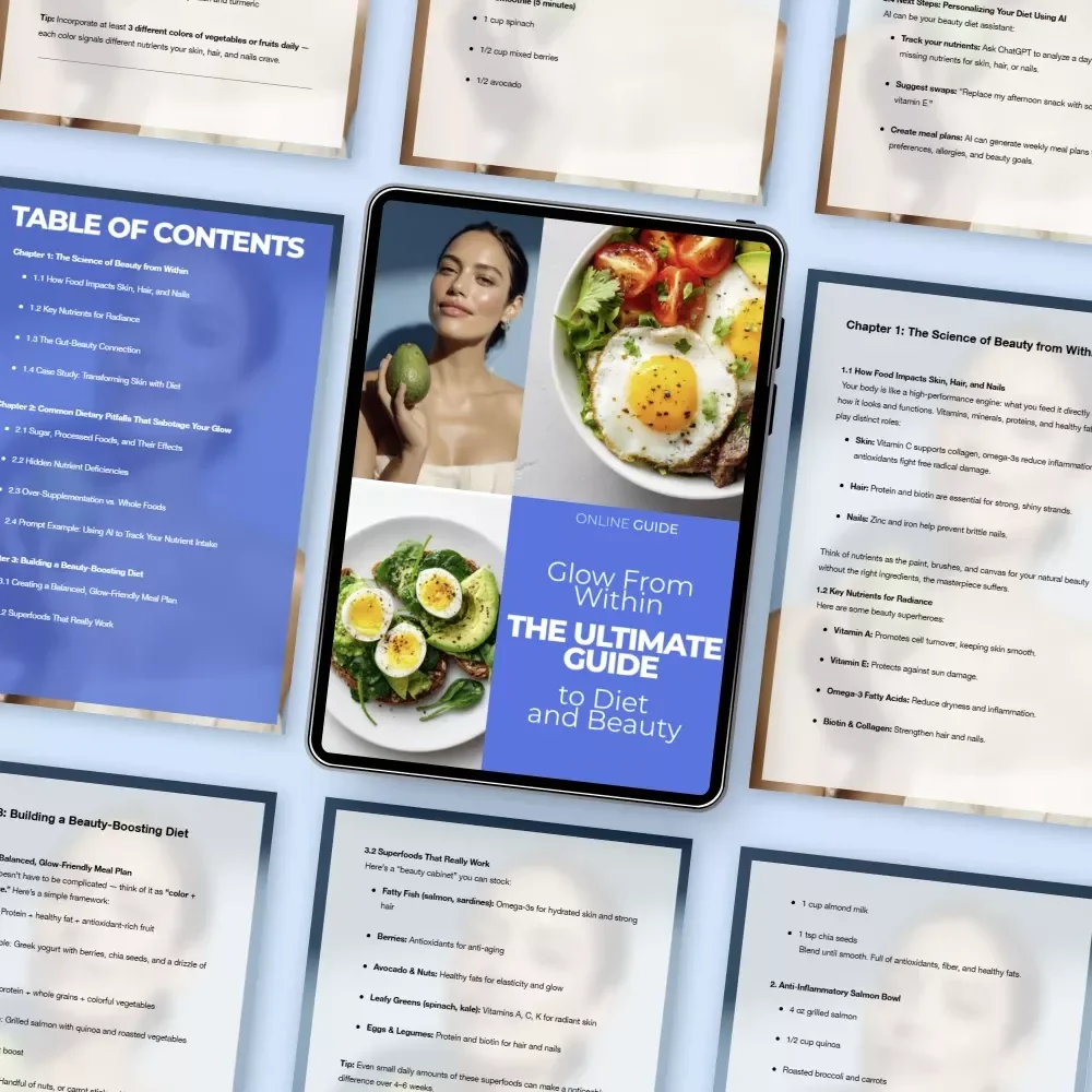 Glow From Within: The Ultimate Guide to Diet and Beauty – Digital Guide to Radiant Skin, Hair & Wellness, Discover the diet and beauty link