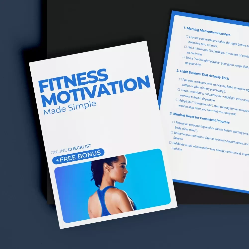 Fitness Motivation Made Simple – Digital Fitness Motivation Guide, Workout Habit Builder eBook, Daily Fitness Checklist, Mindset & AI Fitness Tools Planner