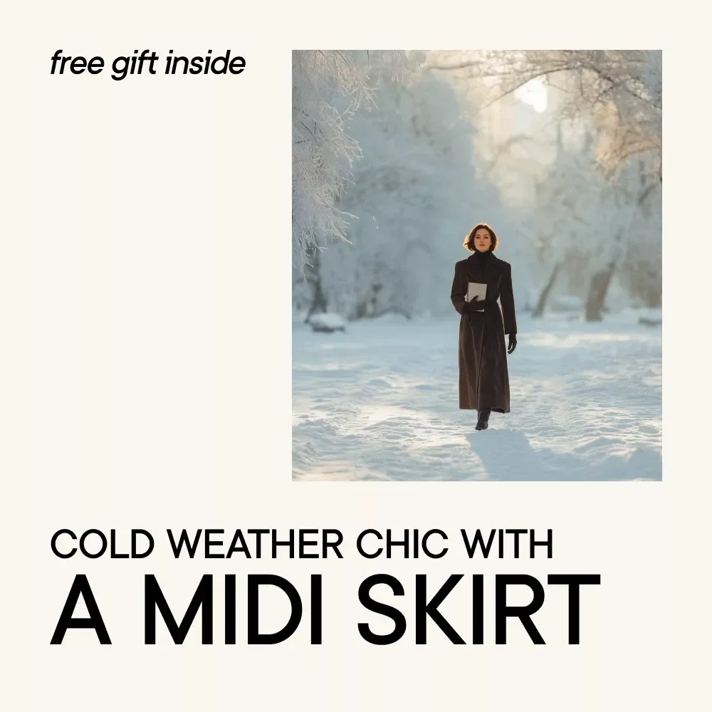 Cold Weather Chic with a Midi Skirt – Winter Style Guide, eBook, and Checklist for Fashionable Layering