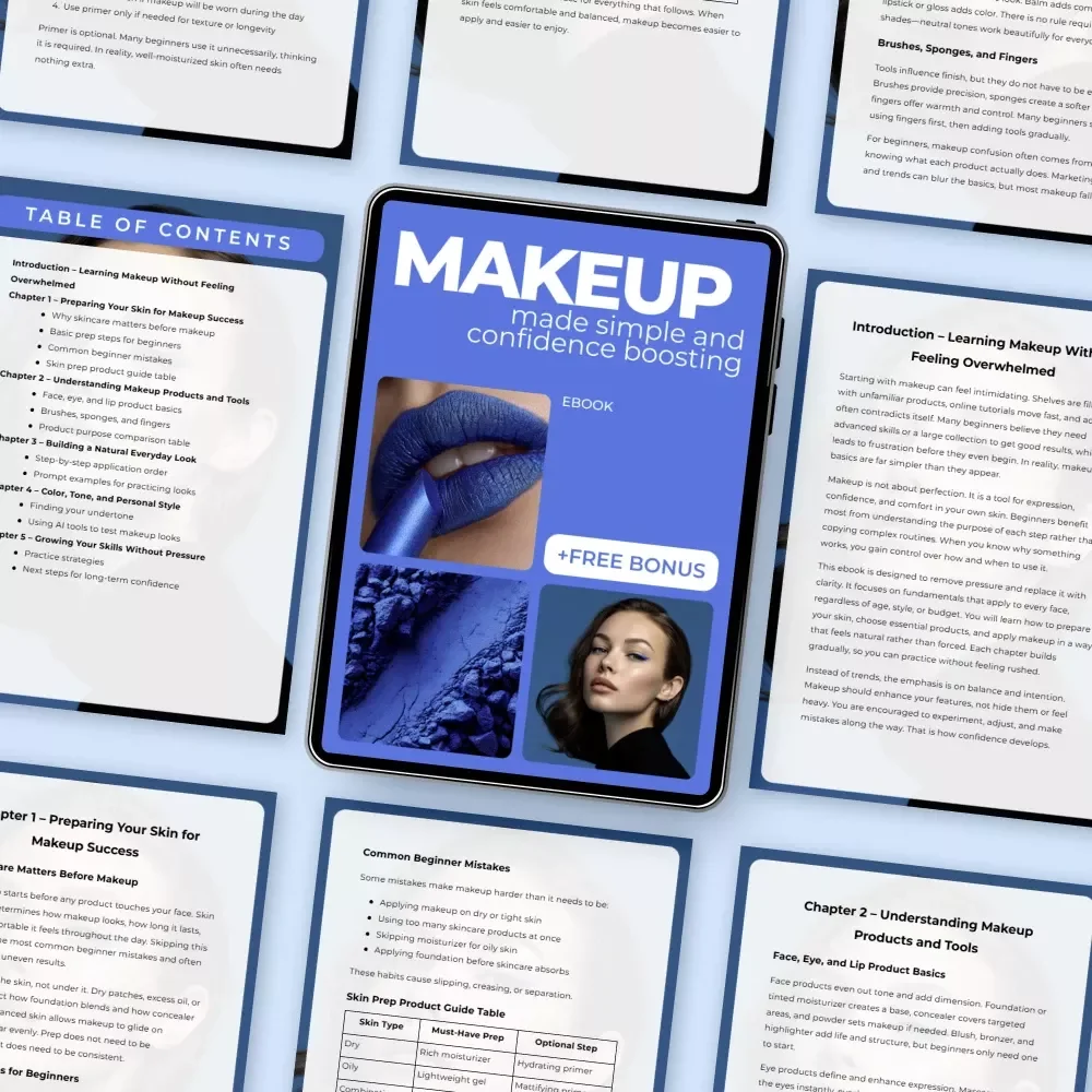 Makeup Made Simple and Confidence Boosting | Easy Everyday Beauty Guide, Step-by-Step Ebook for Makeup Basics for Beginners