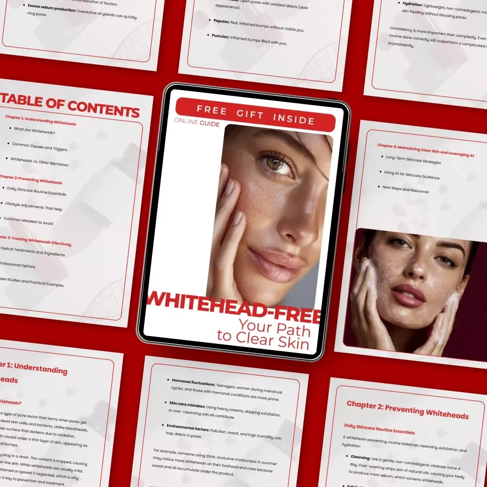 Whitehead-Free: Your Path to Clear Skin – Practical Skincare for Whiteheads Guide, Daily Routines, Treatments & AI Skin Tips