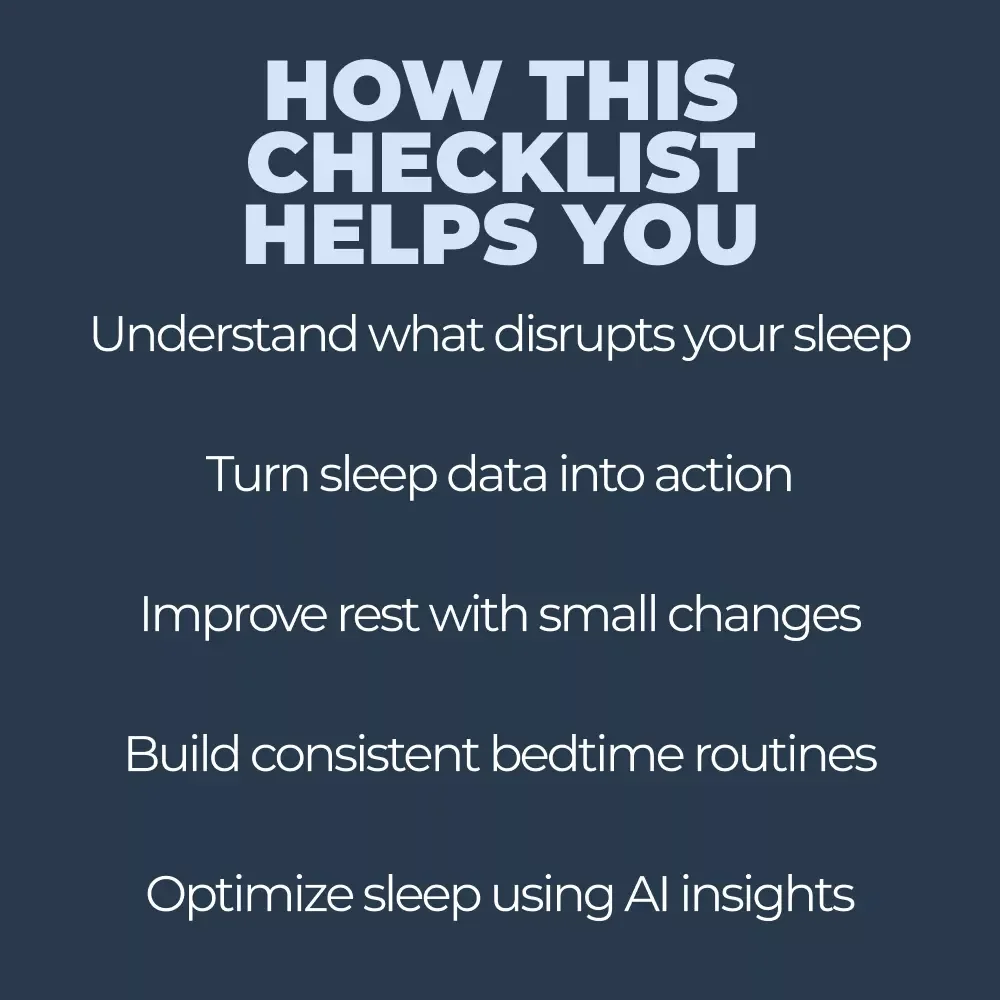 The AI-Powered Habit Checklist | Smart Sleep Optimization Checklist | AI-Driven Rest & Routine Tracker | ai sleep habit analysis