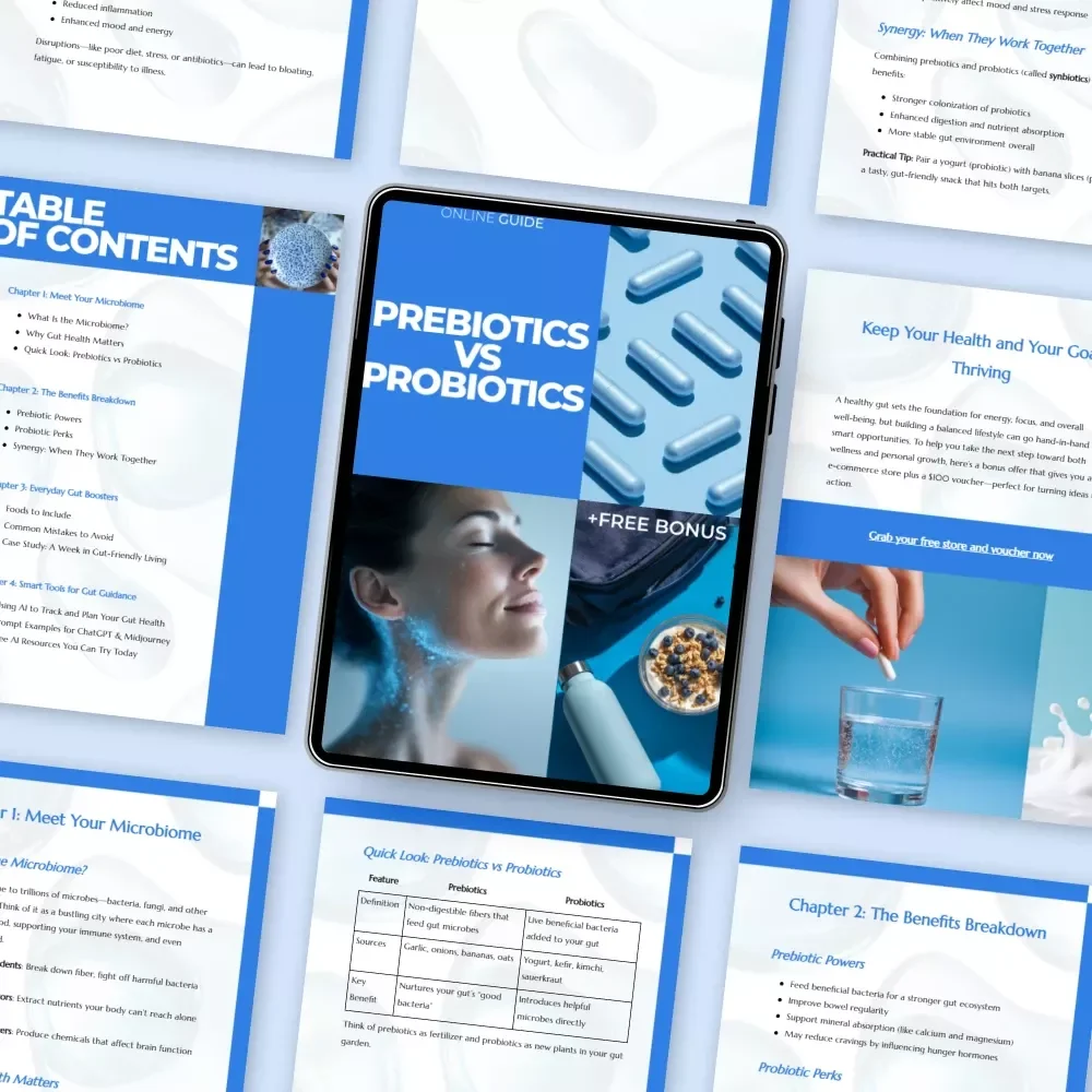 Prebiotics vs Probiotics Guide | Gut Health Explained Simply | Prebiotic vs Probiotic Benefits Digital Download