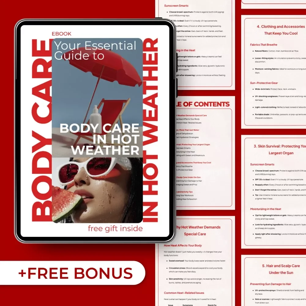Your Essential Guide to Body Care in Hot Weather | Practical Summer Wellness eBook, Daily Heat Care Routine, Skin, Hydration & Sun Protection Guide