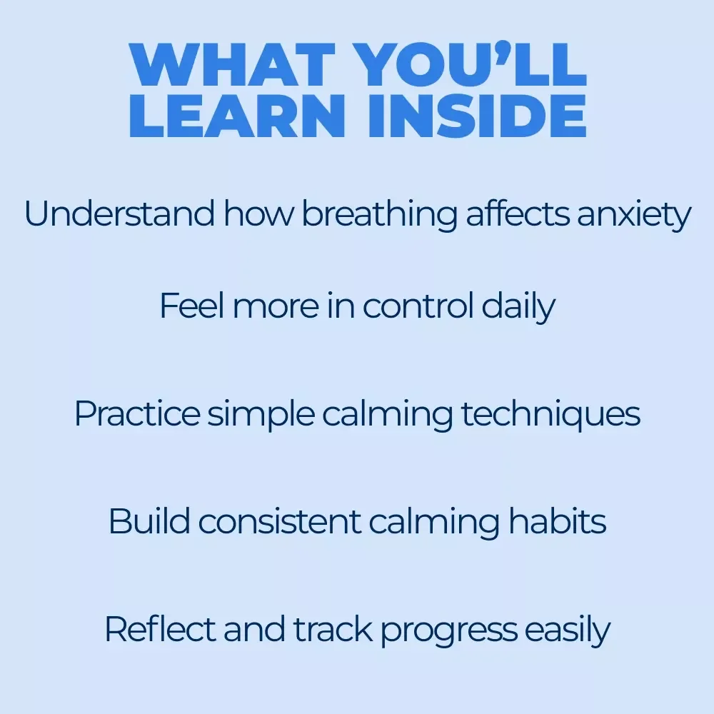 Breath, Calm, Balance – Anxiety Relief Breathing Guide | Box Breathing, Extended Exhale, AI Prompts & Daily Calm Practice Digital Download