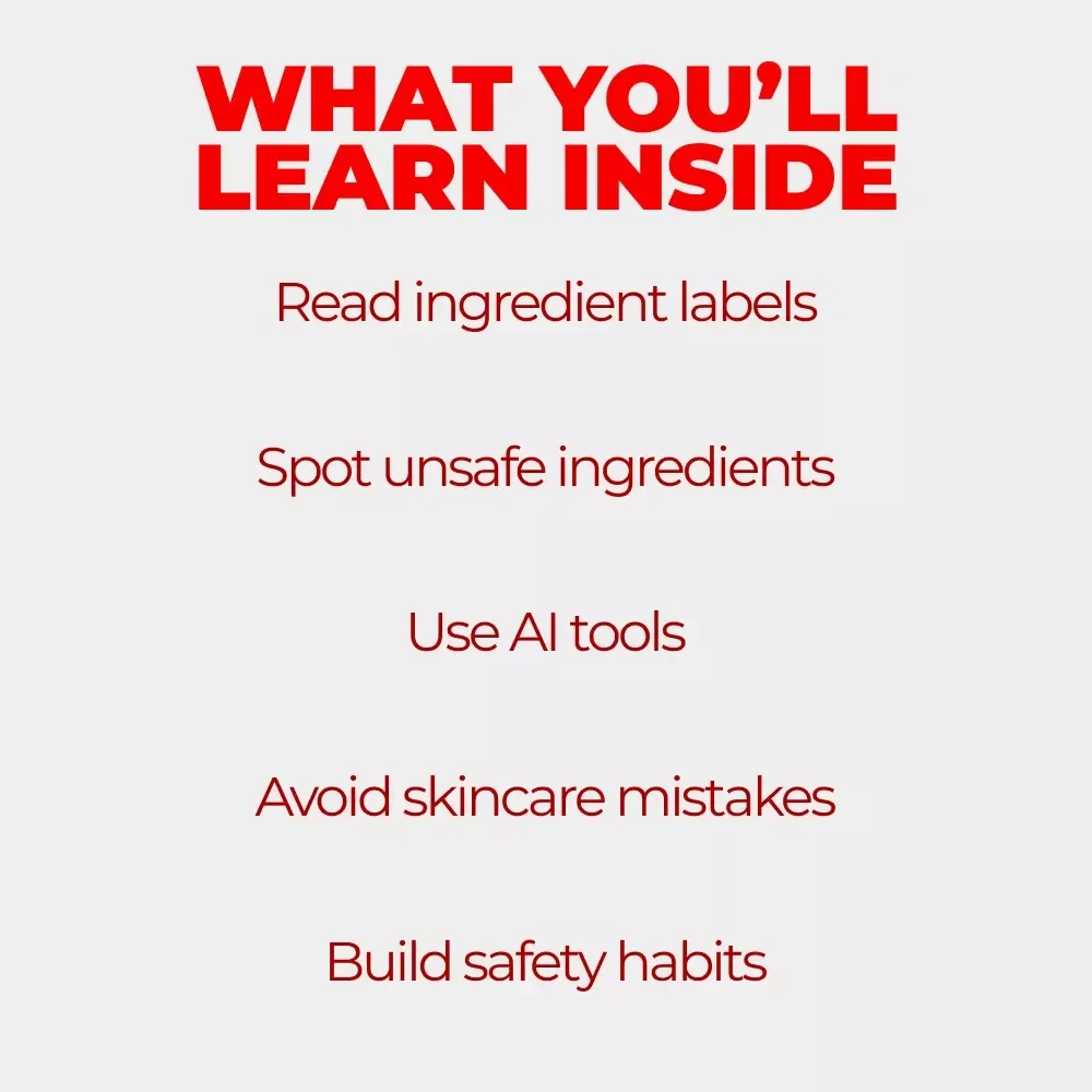 Ingredient Wisdom for Healthy Skin – Ebook Guide on how to check skin ingredient safety, Skincare Ingredient Education, Smart Beauty Download