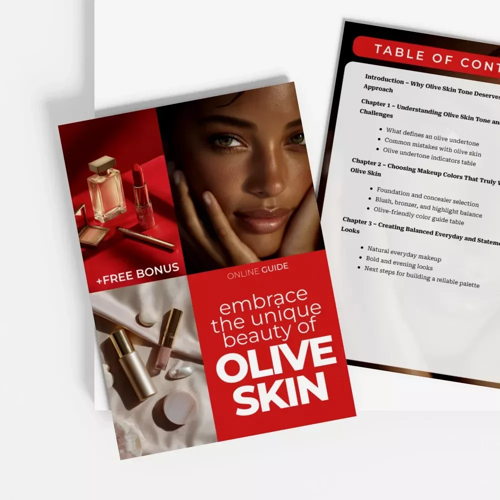 Embrace the Unique Beauty of Olive Skin – Makeup for Olive Skin Tone Guide, Color Matching eBook, Olive Undertone Makeup Checklist
