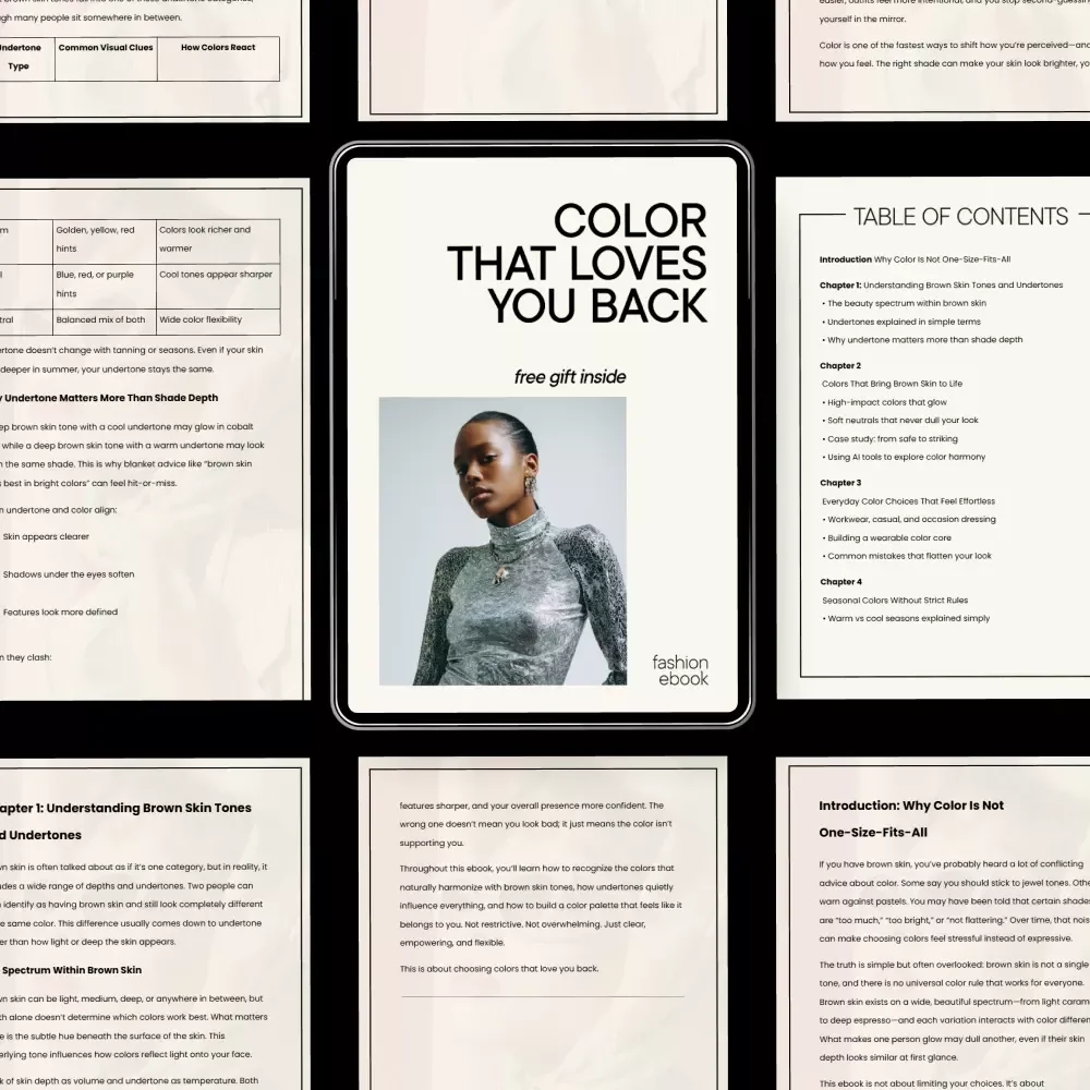 Color That Loves You Back – Digital Color Guide for Brown Skin, Undertones, Seasonal Dressing, Personal Style Confidence, eBook Download